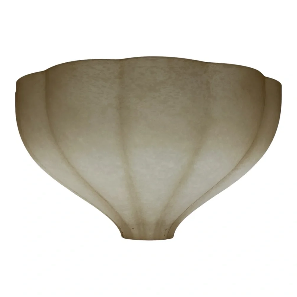 Torchiere REPLACEMENT Floor Lamp Glass Shade Fluted Clam Shape Amber Alabaster